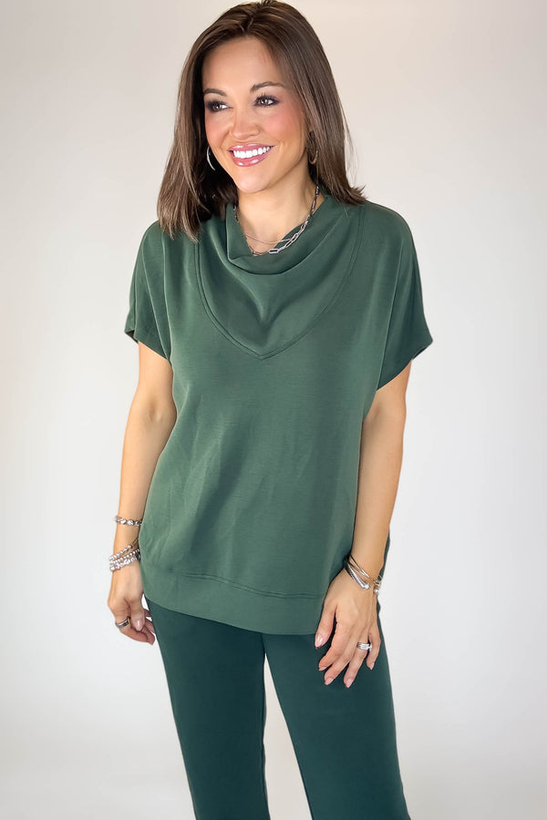 Laguna Deep Forest Cowl Neck Top