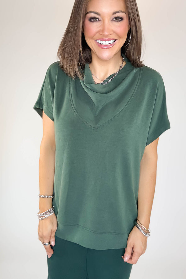 Laguna Deep Forest Cowl Neck Top