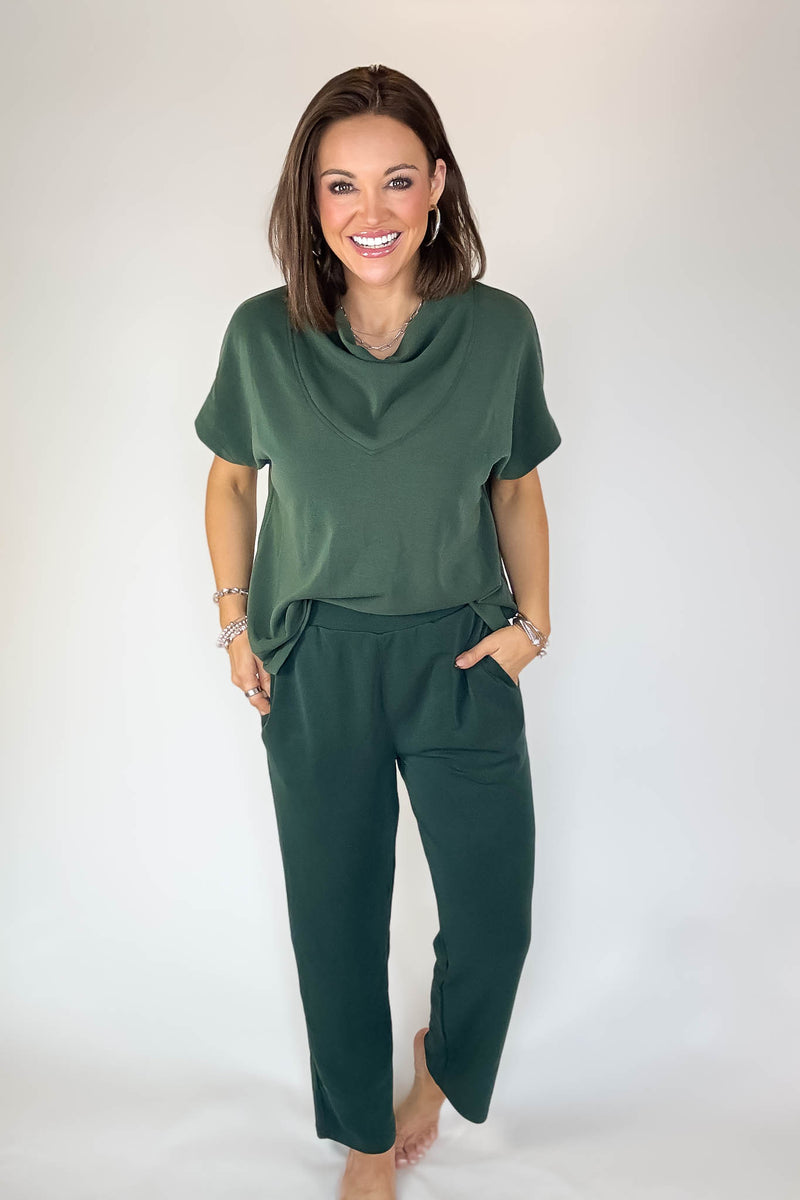 Laguna Deep Forest Soft Drape Cropped Pants