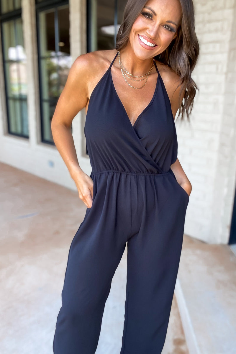My Only Desire Black V-Neck Jumpsuit