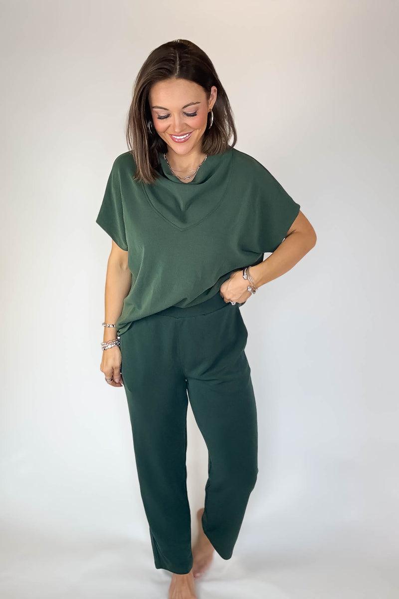 Laguna Deep Forest Soft Drape Cropped Pants