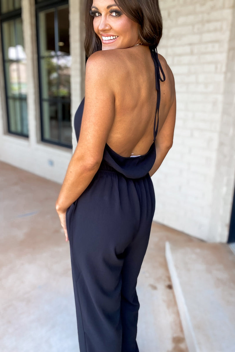 My Only Desire Black V-Neck Jumpsuit