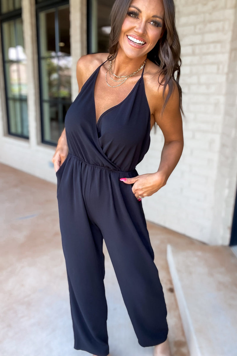 My Only Desire Black V-Neck Jumpsuit