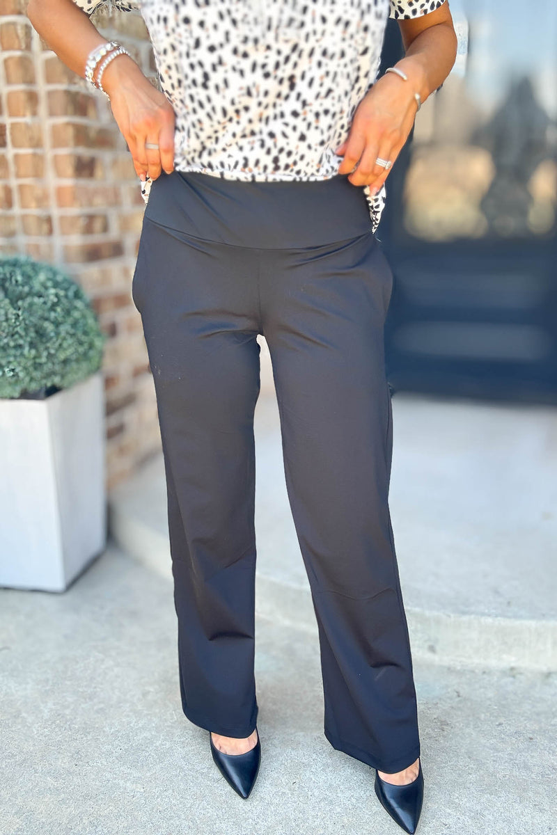 Mono B Nylon Blend Tailored Pants