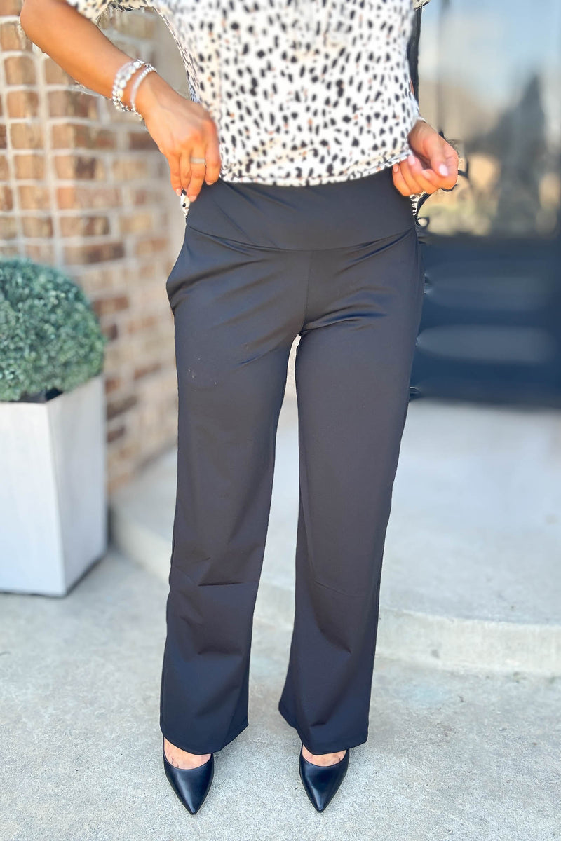 Mono B Nylon Blend Tailored Pants