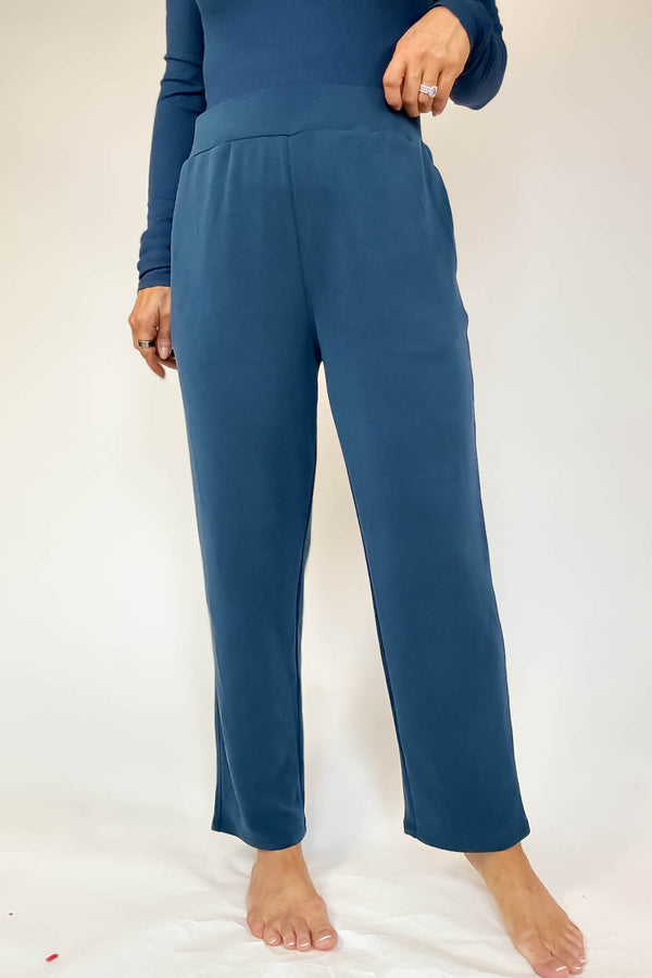 Laguna Midnight Navy Soft Drape Cropped Pants