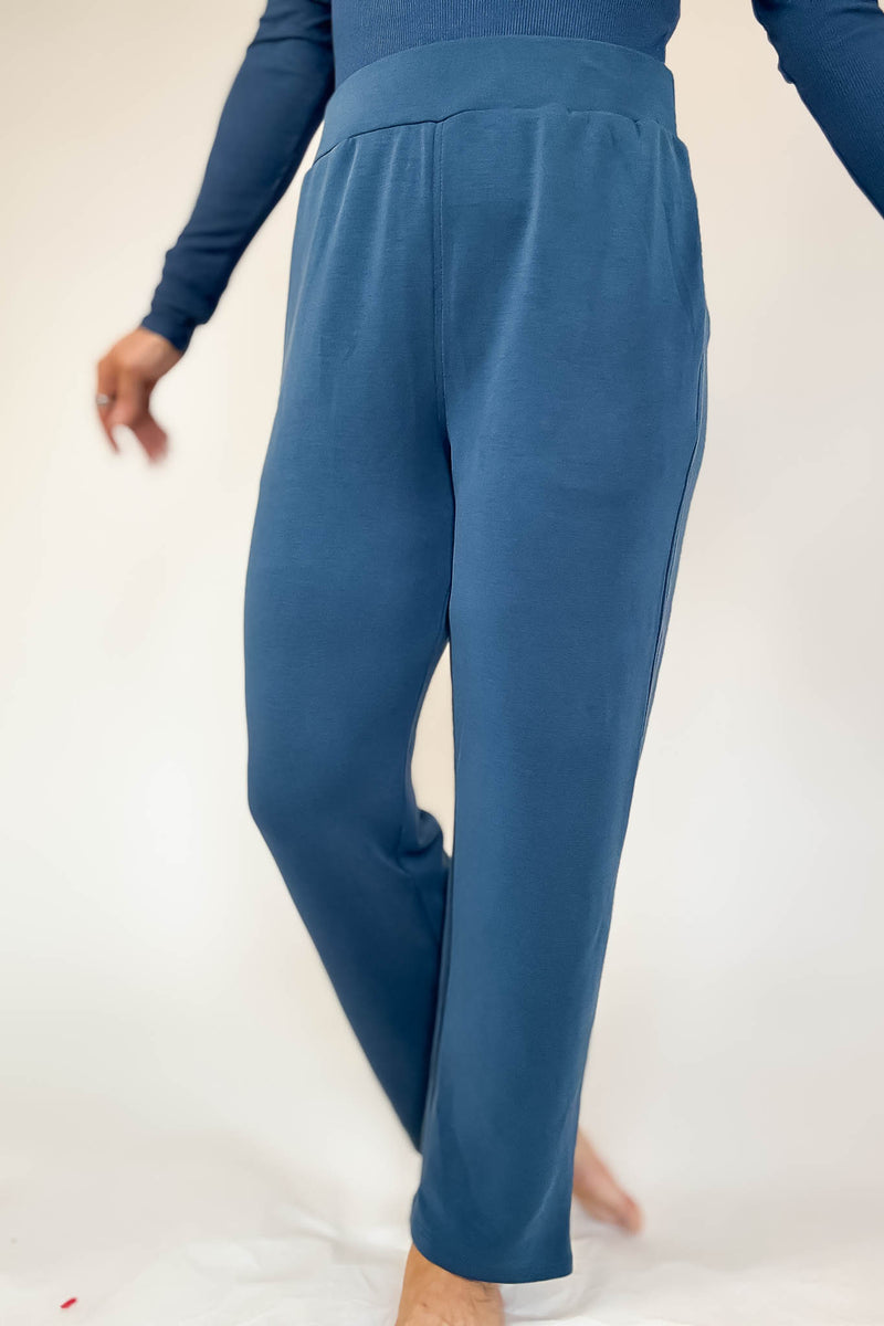 Laguna Midnight Navy Soft Drape Cropped Pants