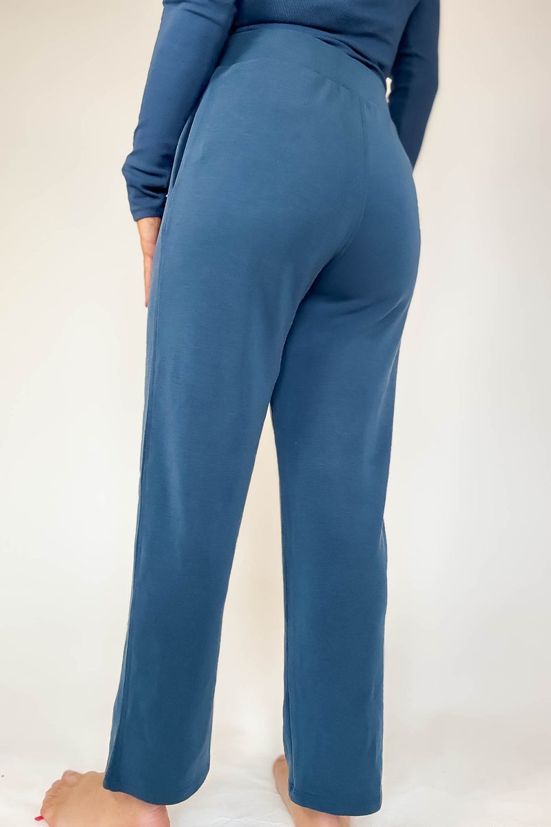 Laguna Midnight Navy Soft Drape Cropped Pants