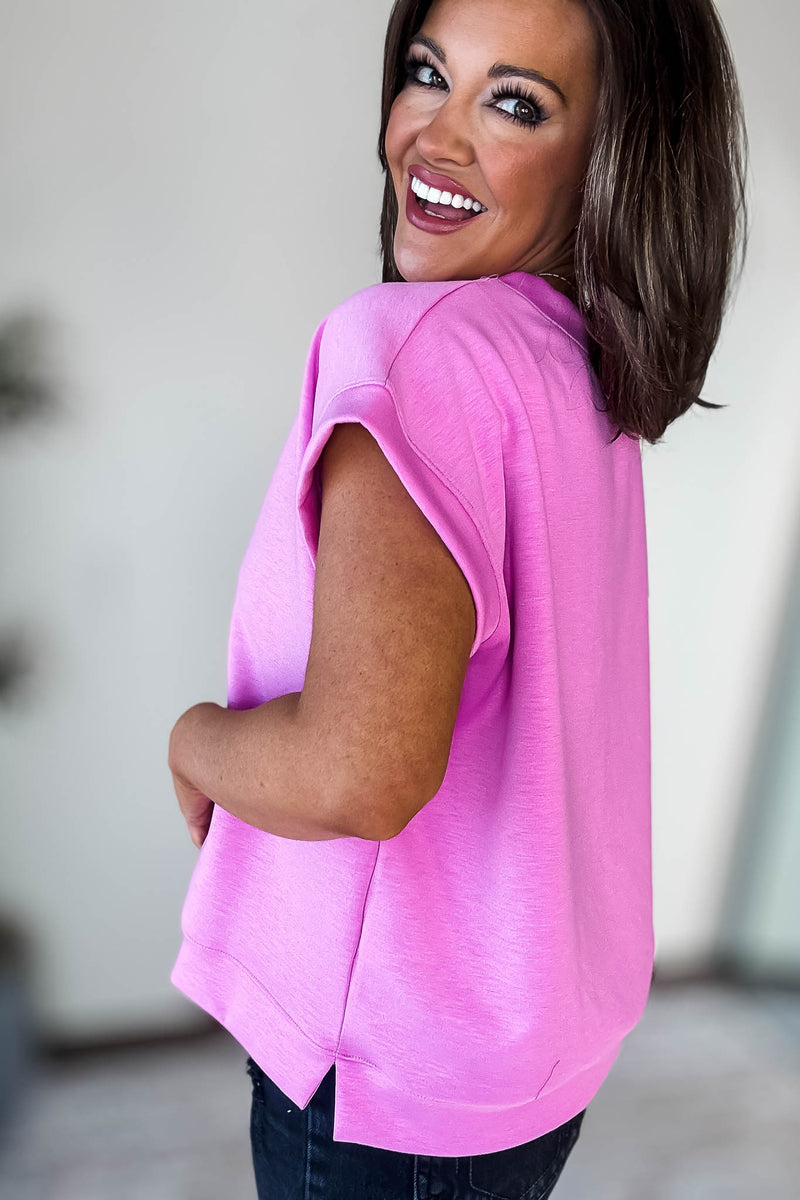 Scuba Bright Mauve Short Sleeve Sweatshirt