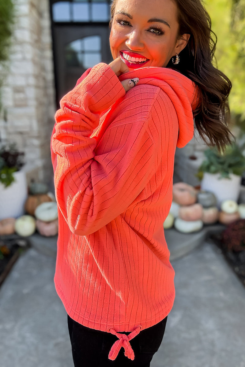 Live For The Frill Hot Coral Pullover