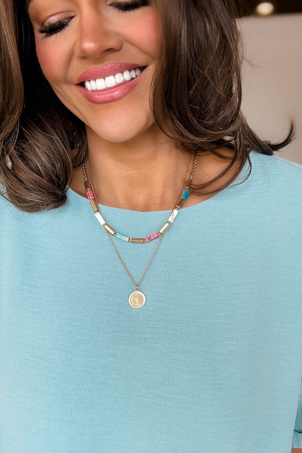 Double Layer and Pendant Necklace Set