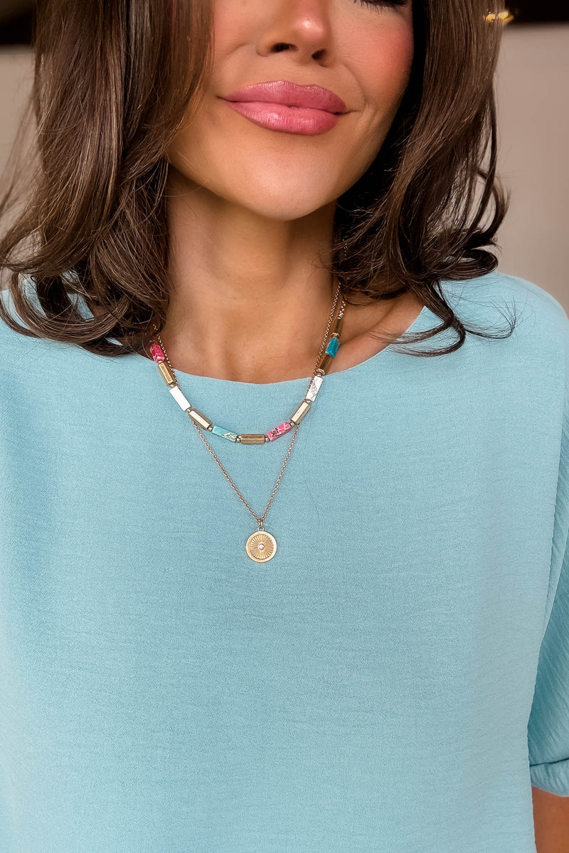 Double Layer and Pendant Necklace Set