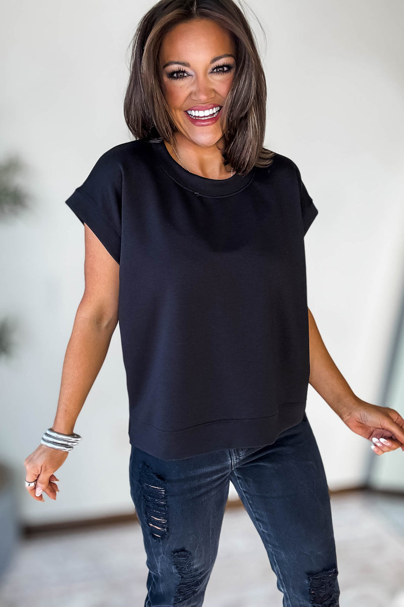 Scuba Black Short Sleeve Sweatshirt