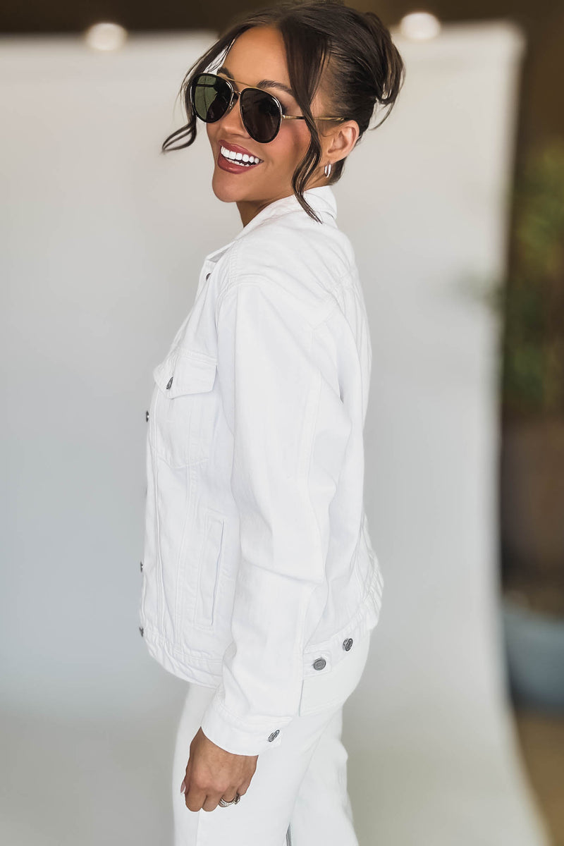 Oversized White Denim Jacket