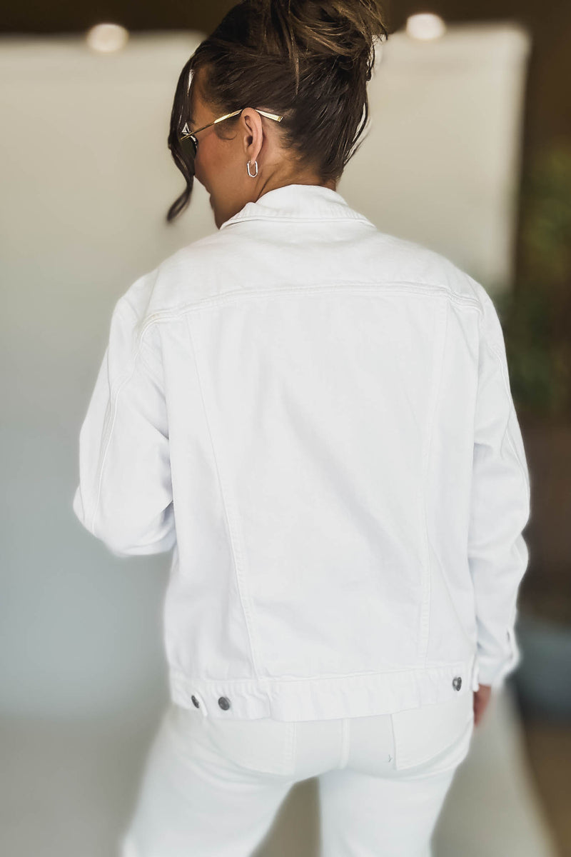 Oversized White Denim Jacket
