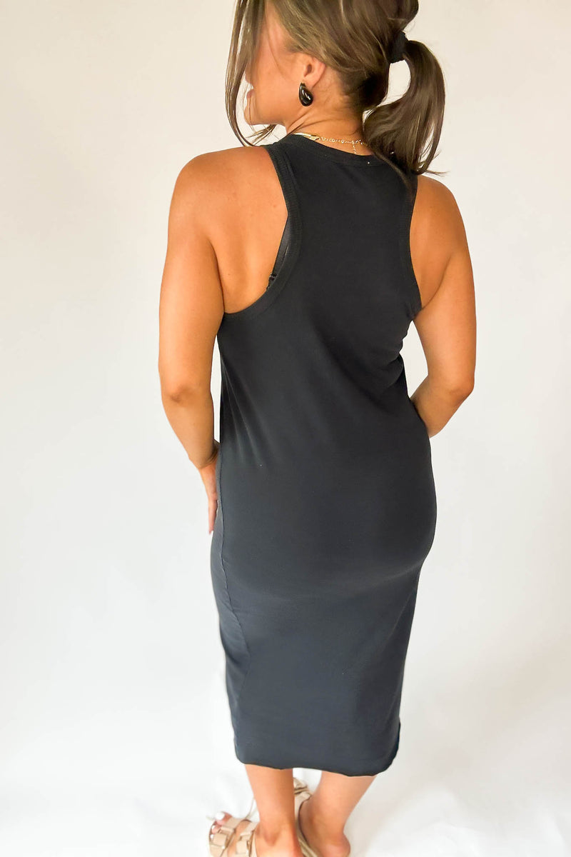 Fun Day Out Black Tank Shift Midi Dress