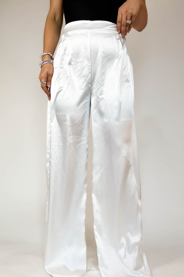 Special Occasions Ivory Satin Pants