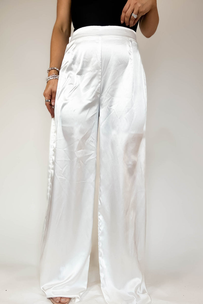Special Occasions Ivory Satin Pants