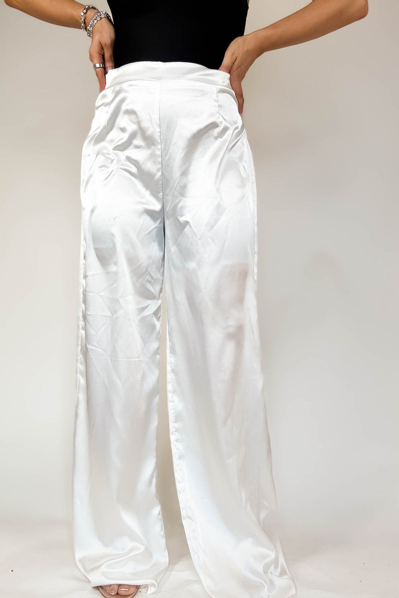 Special Occasions Ivory Satin Pants