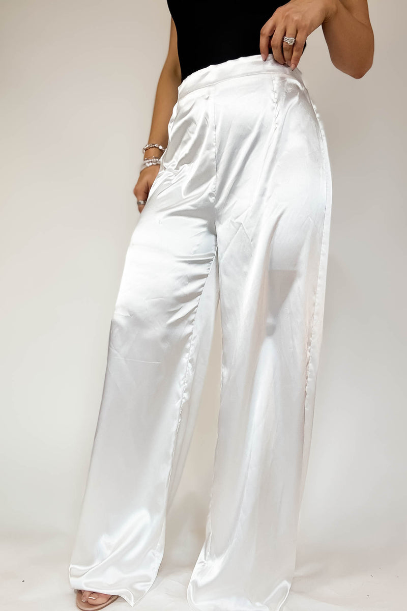 Special Occasions Ivory Satin Pants