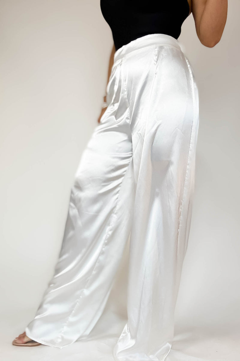 Special Occasions Ivory Satin Pants