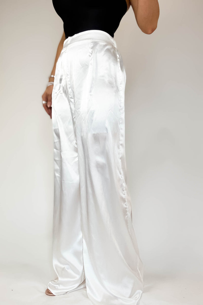 Special Occasions Ivory Satin Pants