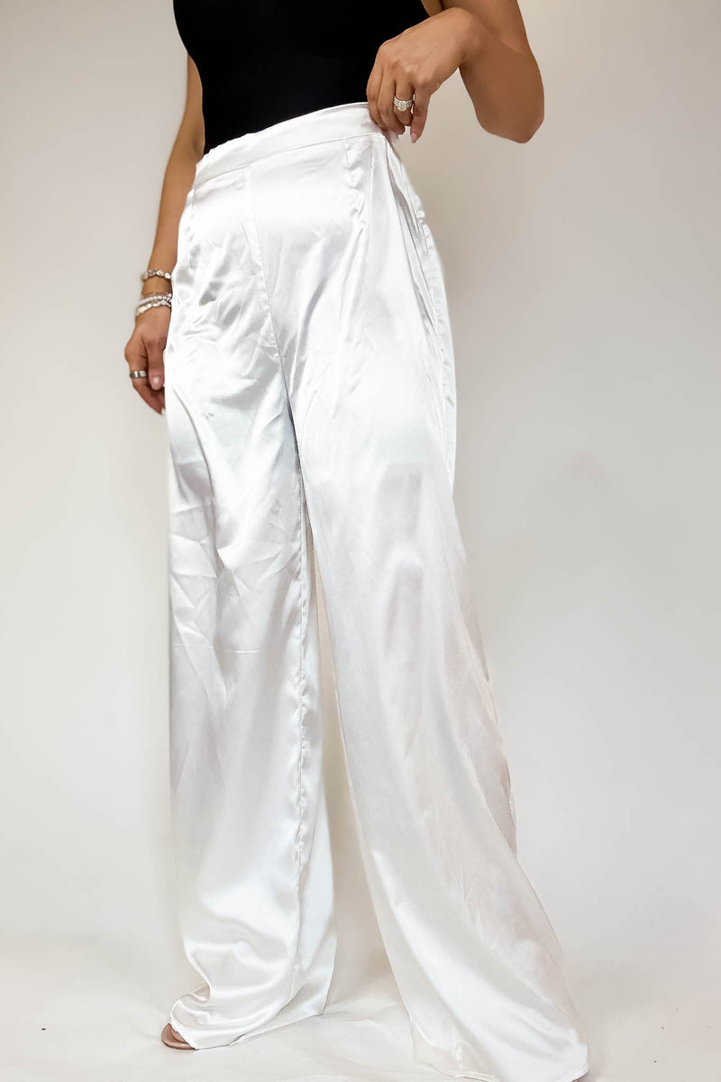 Special Occasions Ivory Satin Pants