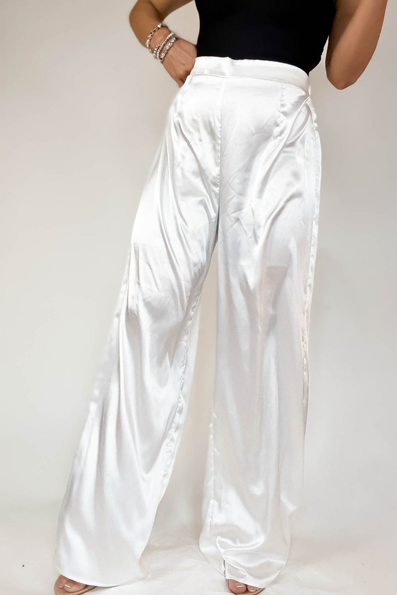 Special Occasions Ivory Satin Pants