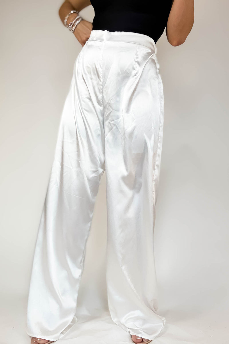 Special Occasions Ivory Satin Pants