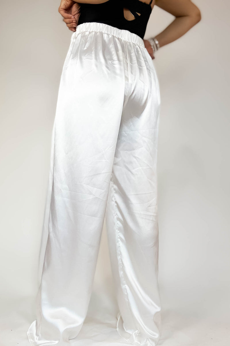 Special Occasions Ivory Satin Pants