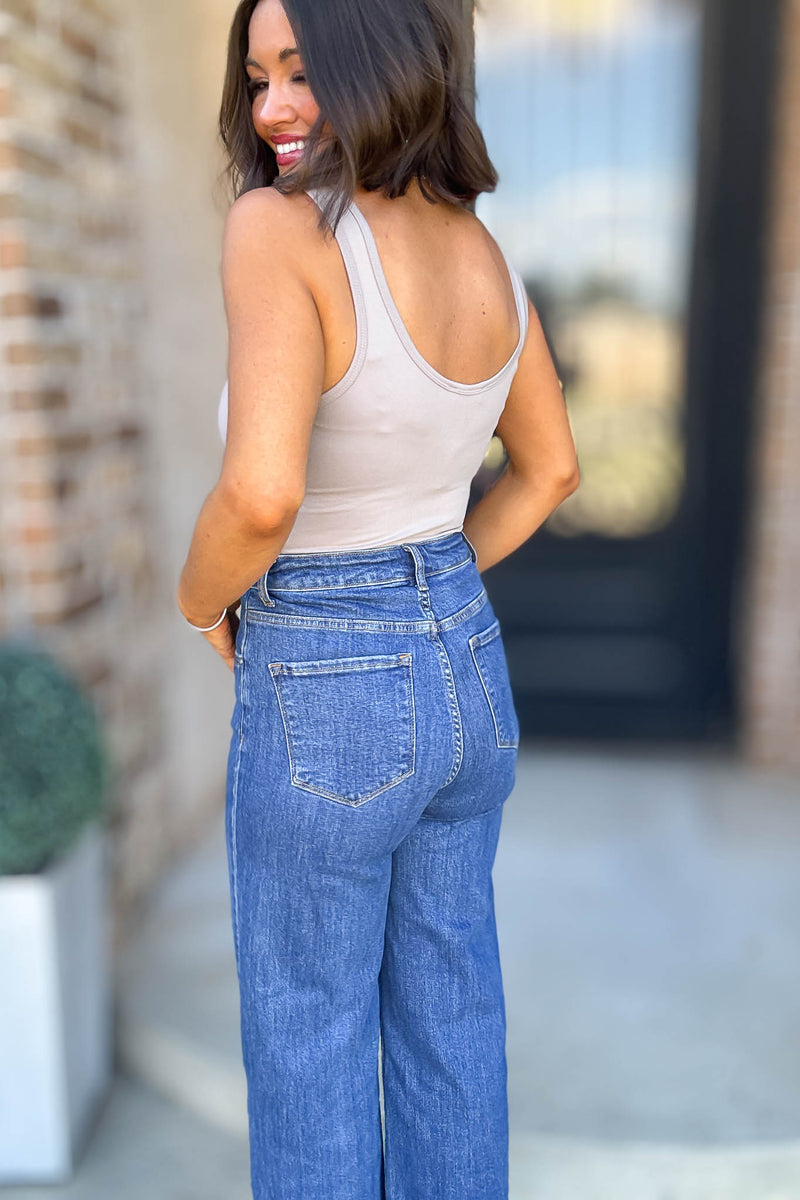 In My Moment Taupe Brushed Split Neck Bodysuit