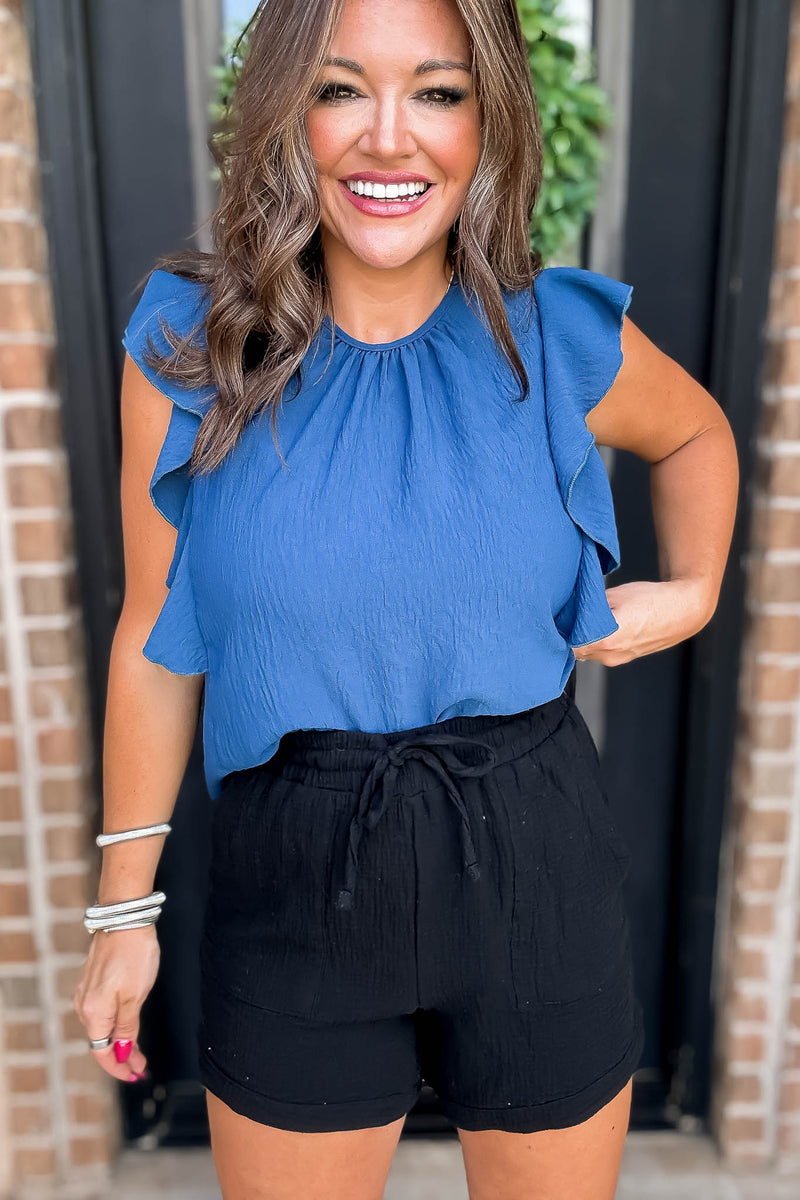 YMI Black Missy Shorts with Scoop Pockets