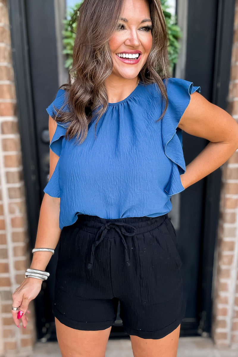 YMI Black Missy Shorts with Scoop Pockets