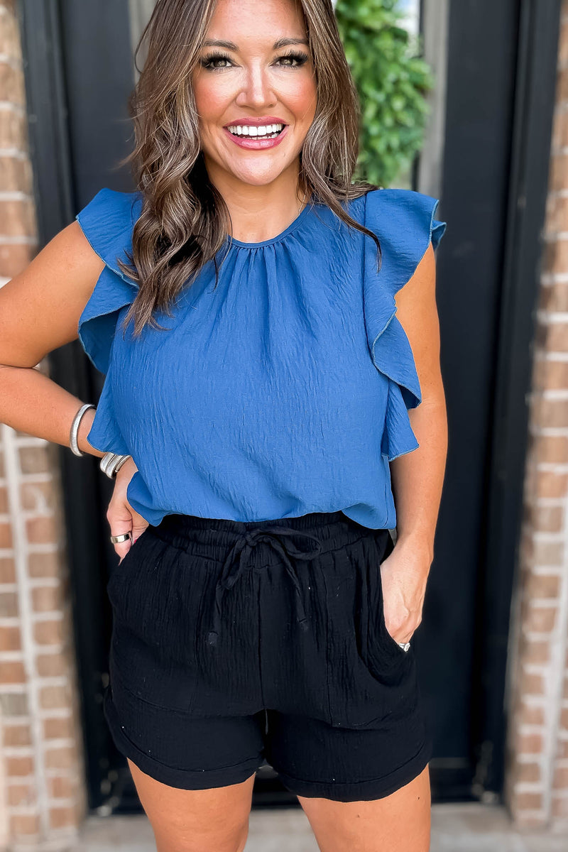 YMI Black Missy Shorts with Scoop Pockets