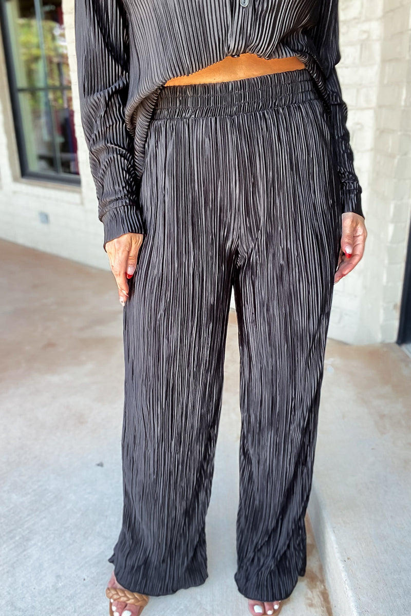 Fancy That Black Plisse Pants
