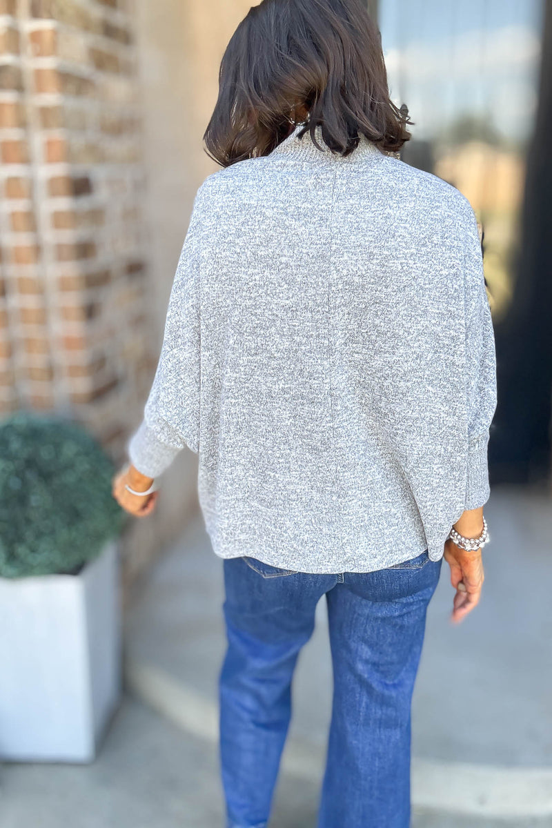 High Neck Pleat Detail Mockneck Sweatshirt