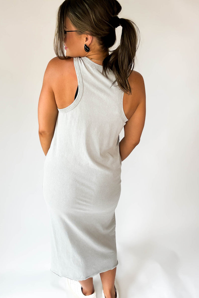 Fun Day Out Gray Tank Shift Midi Dress