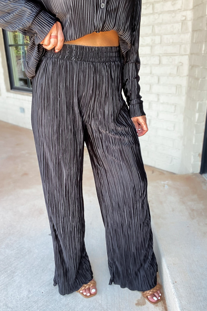 Fancy That Black Plisse Pants