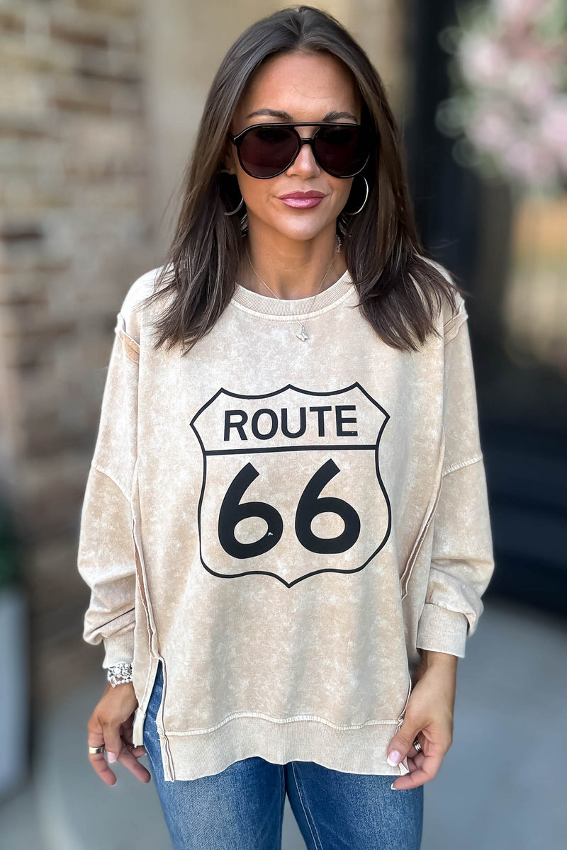 Route 66 Long Sleeve Knit Top
