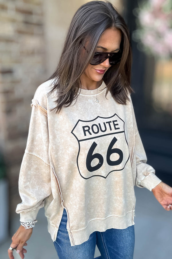 Route 66 Long Sleeve Knit Top