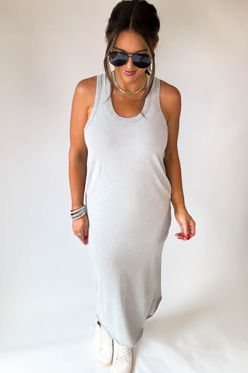 Fun Day Out Gray Tank Shift Midi Dress