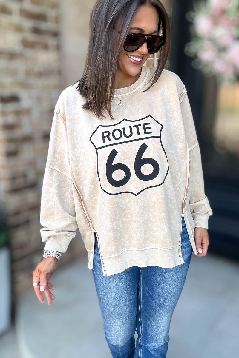 Route 66 Long Sleeve Knit Top