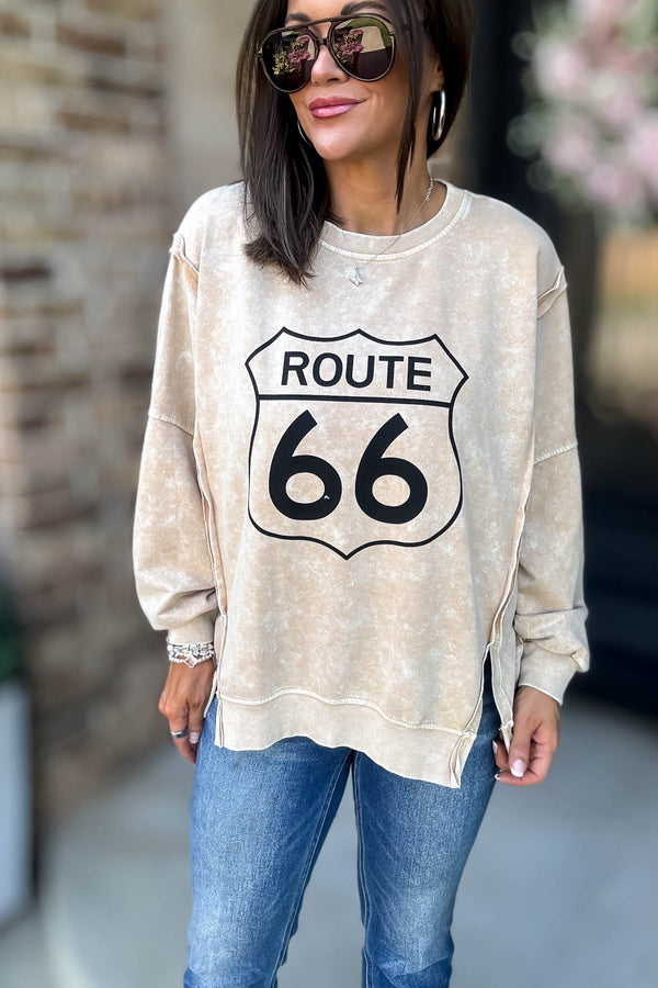 Route 66 Long Sleeve Knit Top