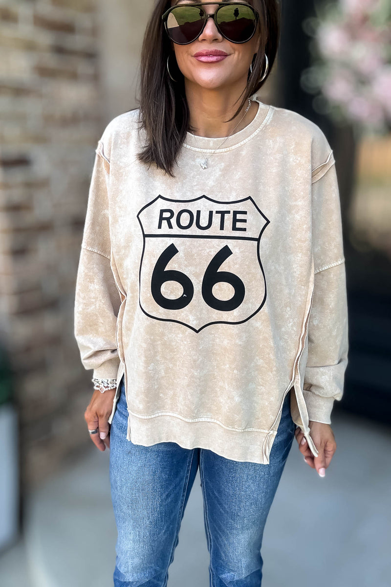 Route 66 Long Sleeve Knit Top