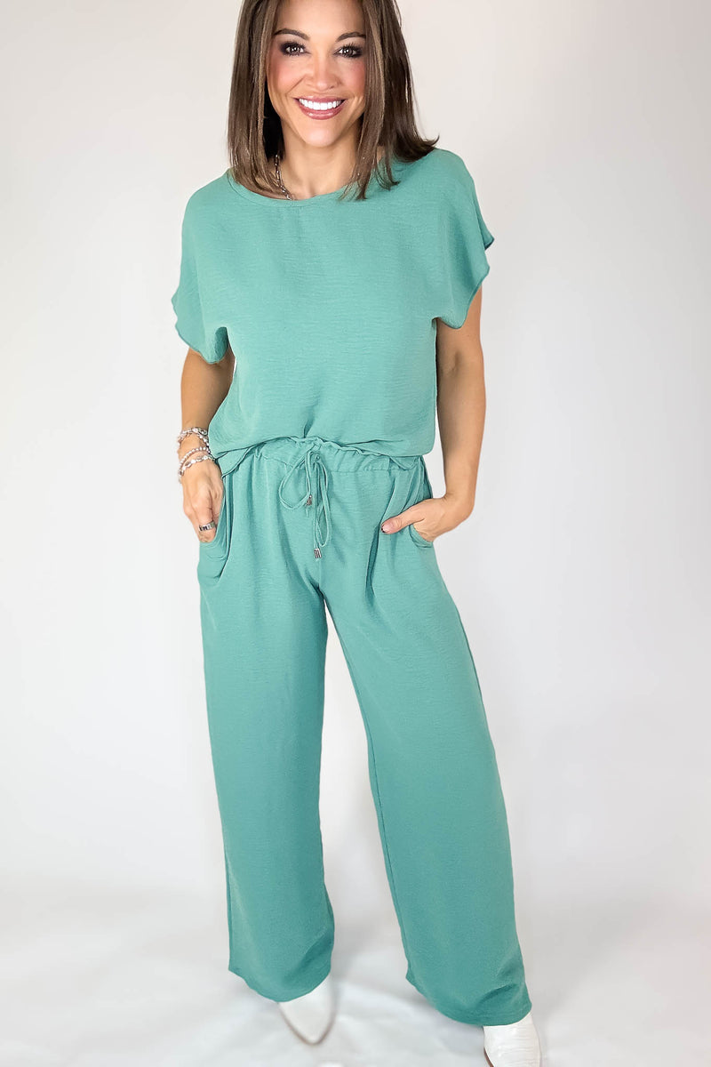 Just This Once Green Pants