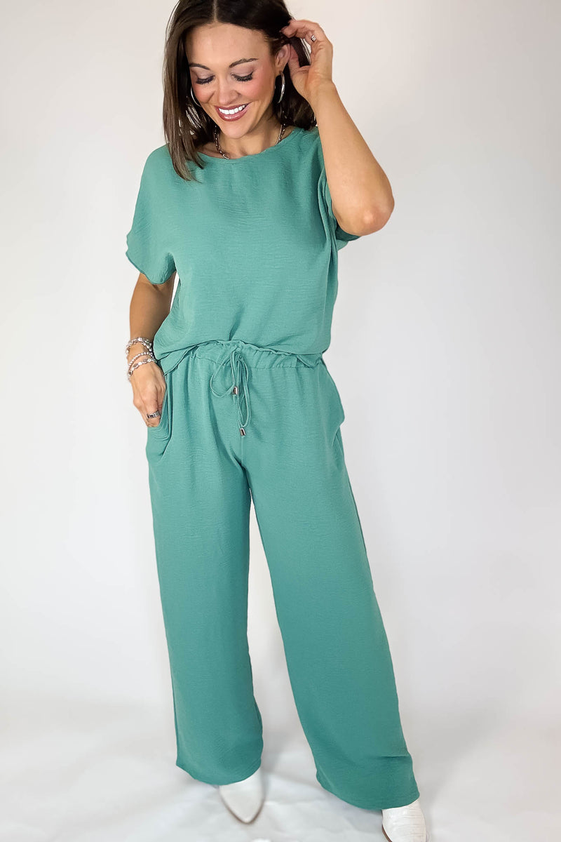 Just This Once Green Pants