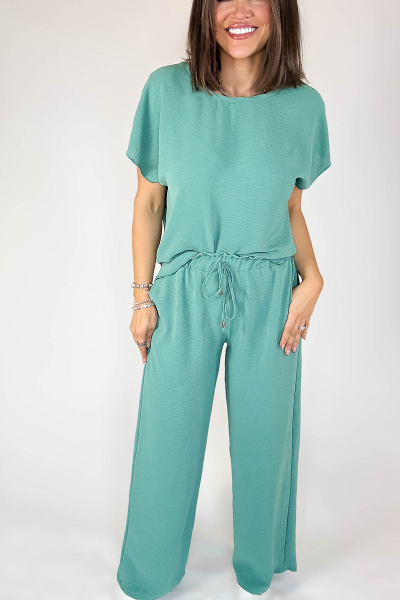 Just This Once Green Pants