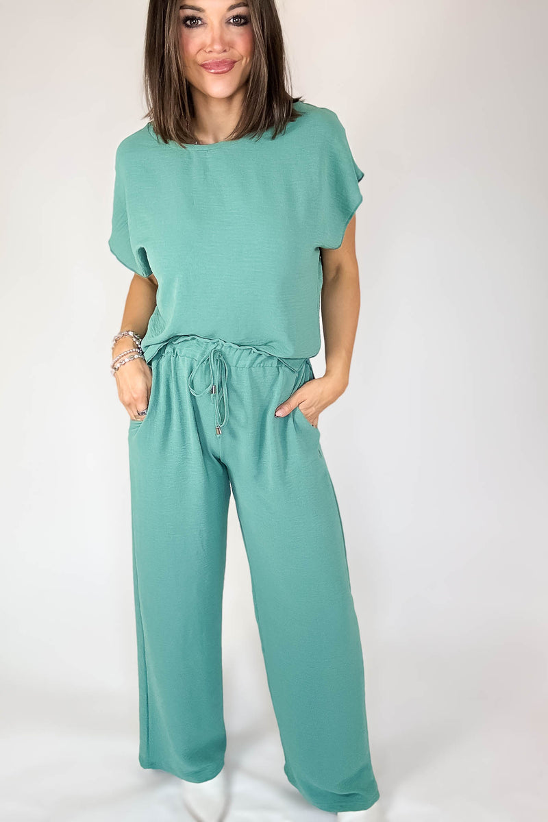 Just This Once Green Pants