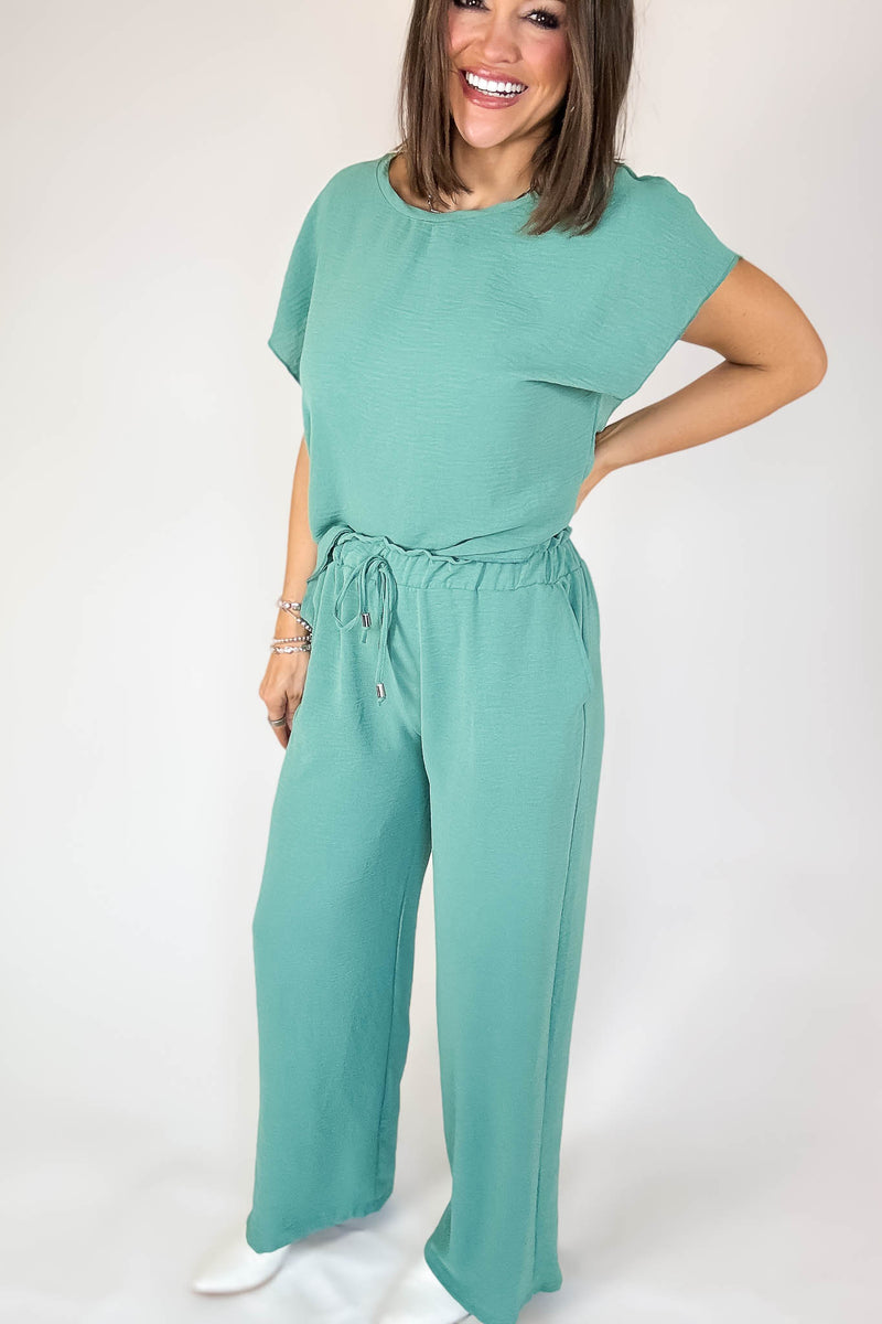 Just This Once Green Pants