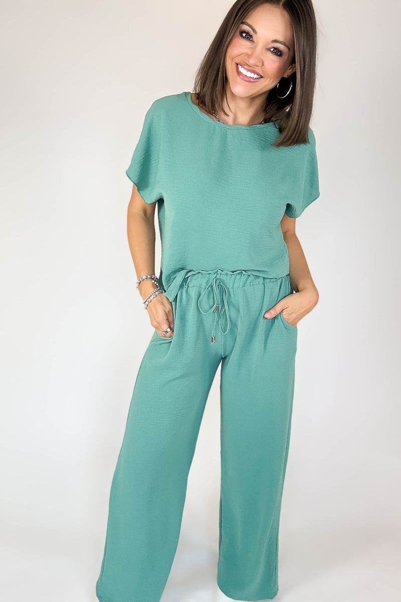 Just This Once Green Pants